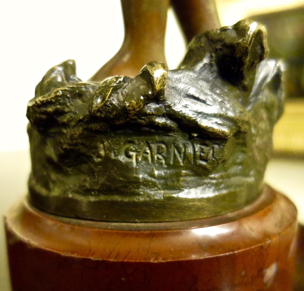 FRENCH BRONZE SCULPTURE OF A GIRL View VI
