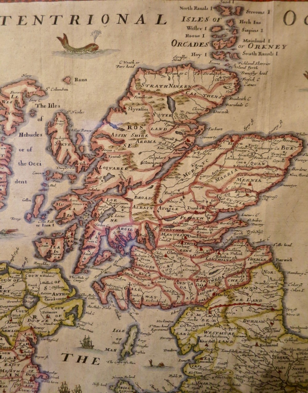 17TH CENTURY HAND-COLOURED MAP OF GT. BRITAIN View V