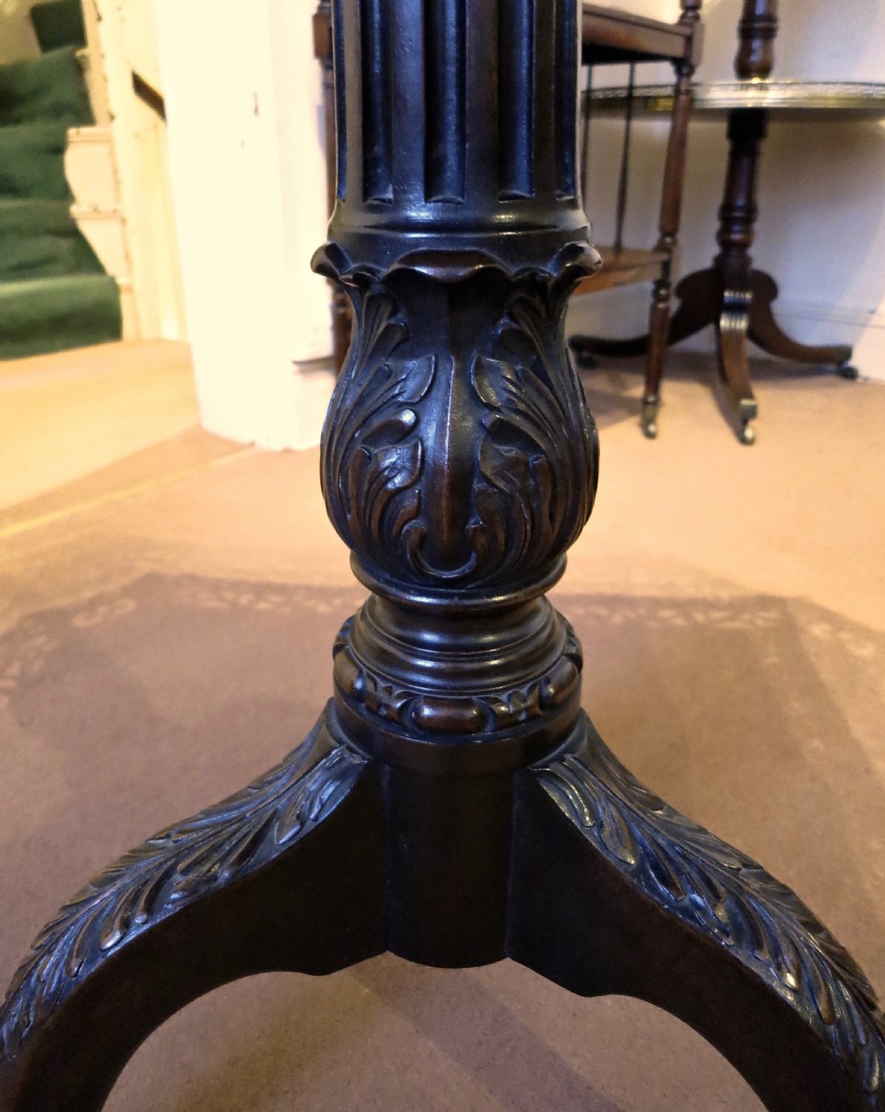EDWARDIAN CARVED TILT-TOP OCCASIONAL TABLE View V