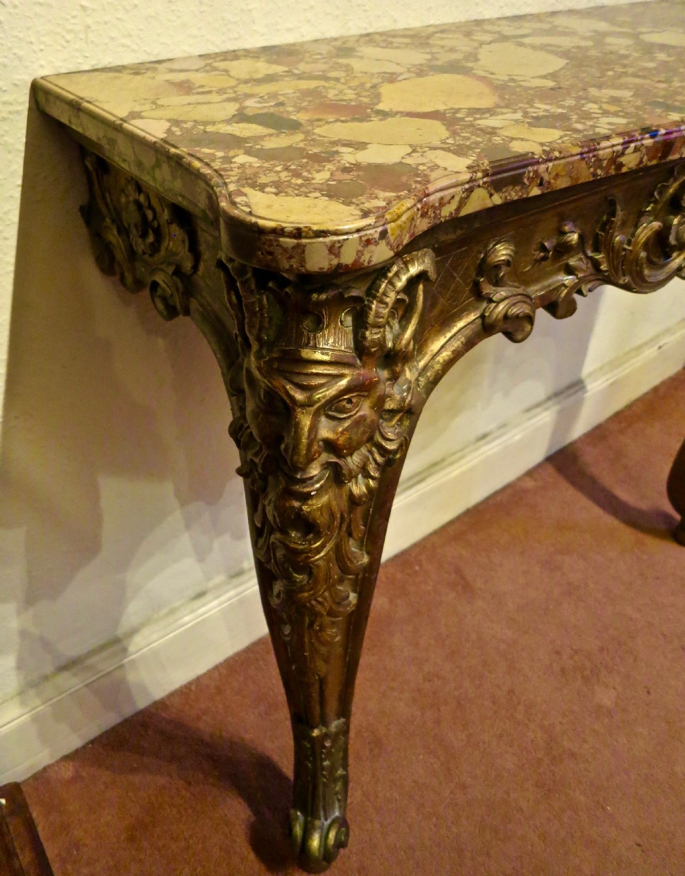 FINE PAIR OF MARBLE-TOPPED CONSOLE TABLES View V