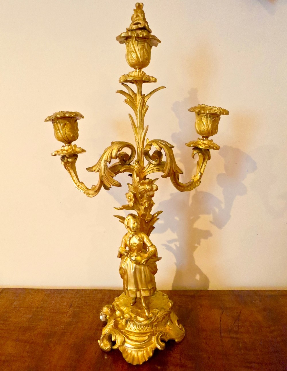 FINE PAIR FRENCH ORMOLU CANDELABRA View IV