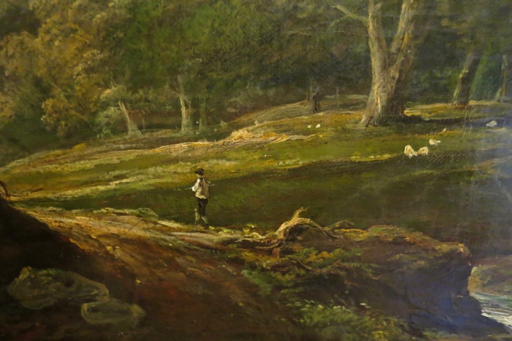 COPLEY FIELDING: LANDSCAPE OIL OF RIVER WHARFE View III