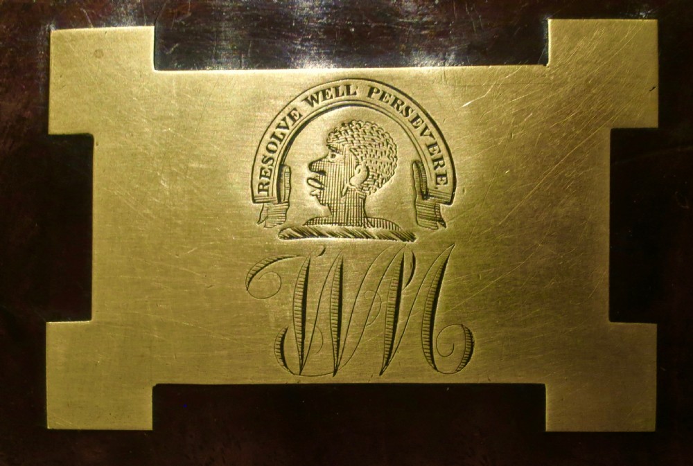 BRASS-BOUND SOLID MAHOGANY DEED BOX View III