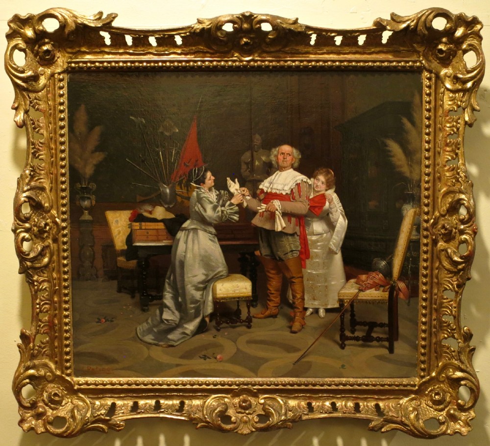 OIL ON CANVAS: ITALIAN INTERIOR SCENE