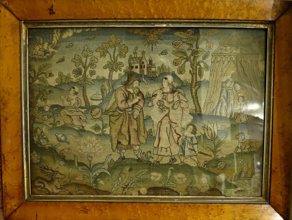 17th CENTURY CHARLES II PERIOD NEEDLEWORK PANEL