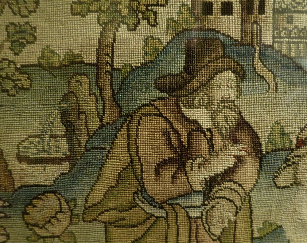 17th CENTURY CHARLES II PERIOD NEEDLEWORK PANEL View III