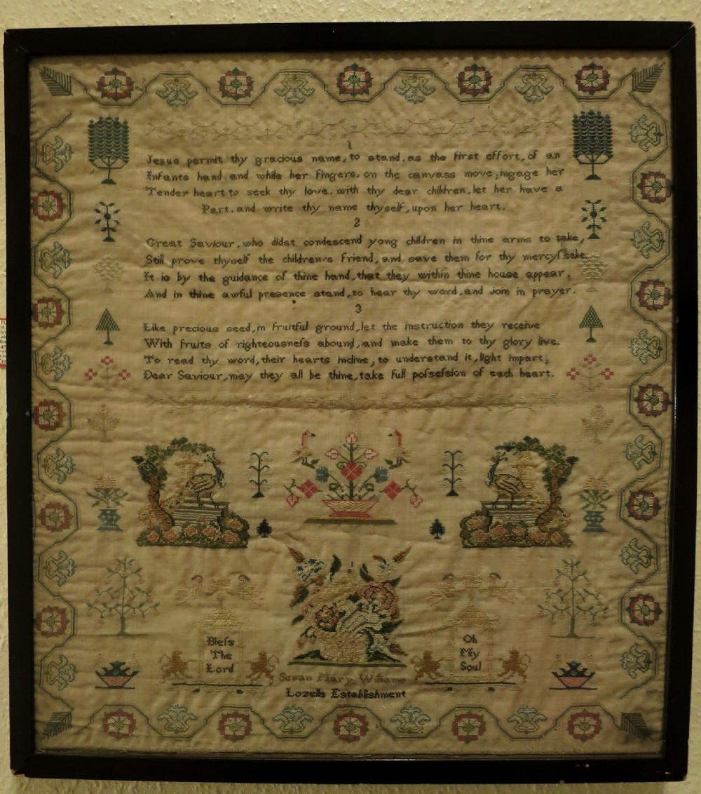 EARLY 19TH CENTURY NEEDLEWORK SAMPLER View II