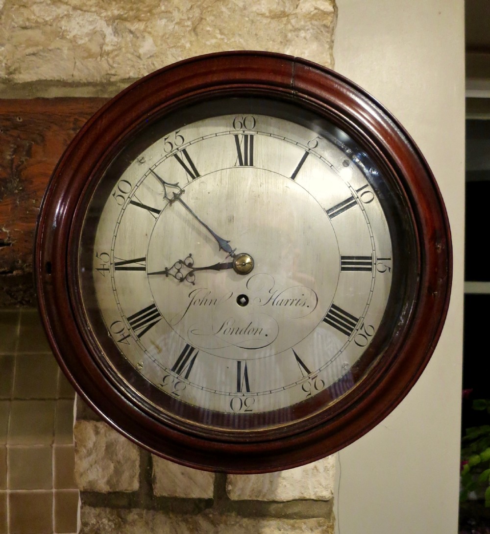 SMALL GEORGE III VERGE WALL CLOCK 