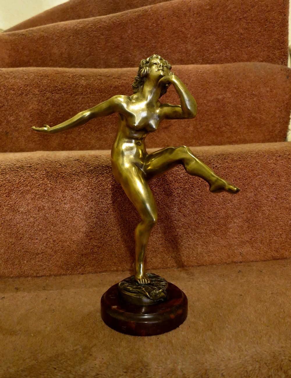 ART DECO PERIOD BRONZE DANCER BY RENE VARNIER