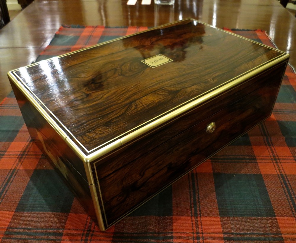 FINE ROSEWOOD WRITING BOX BY EDWARDS