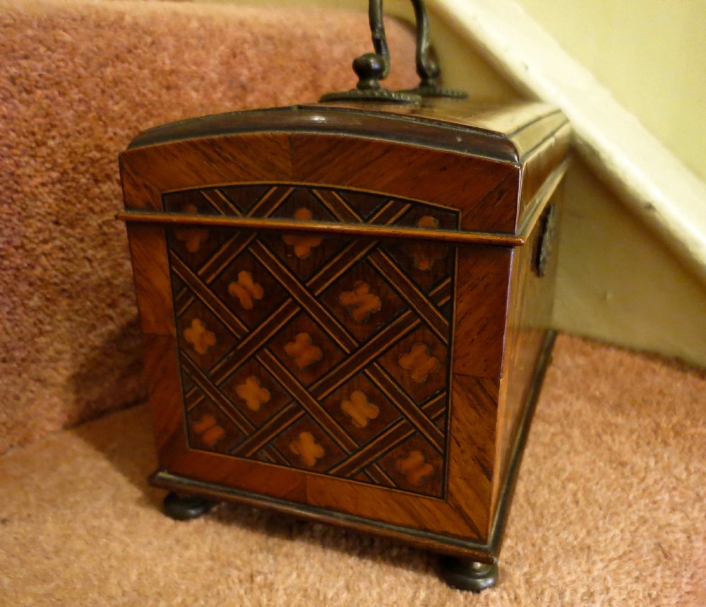 FINE LATE 18TH CENTURY MARQUETRY TEA CADDY View VI