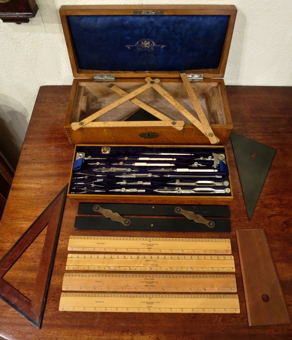 BEAUTIFULLY FITTED DRAWING INSTRUMENTS BOX View III