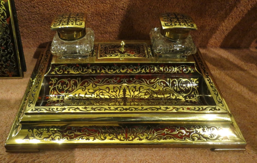 3-PIECE BOULLE DESK SET BY ASPREYS View II