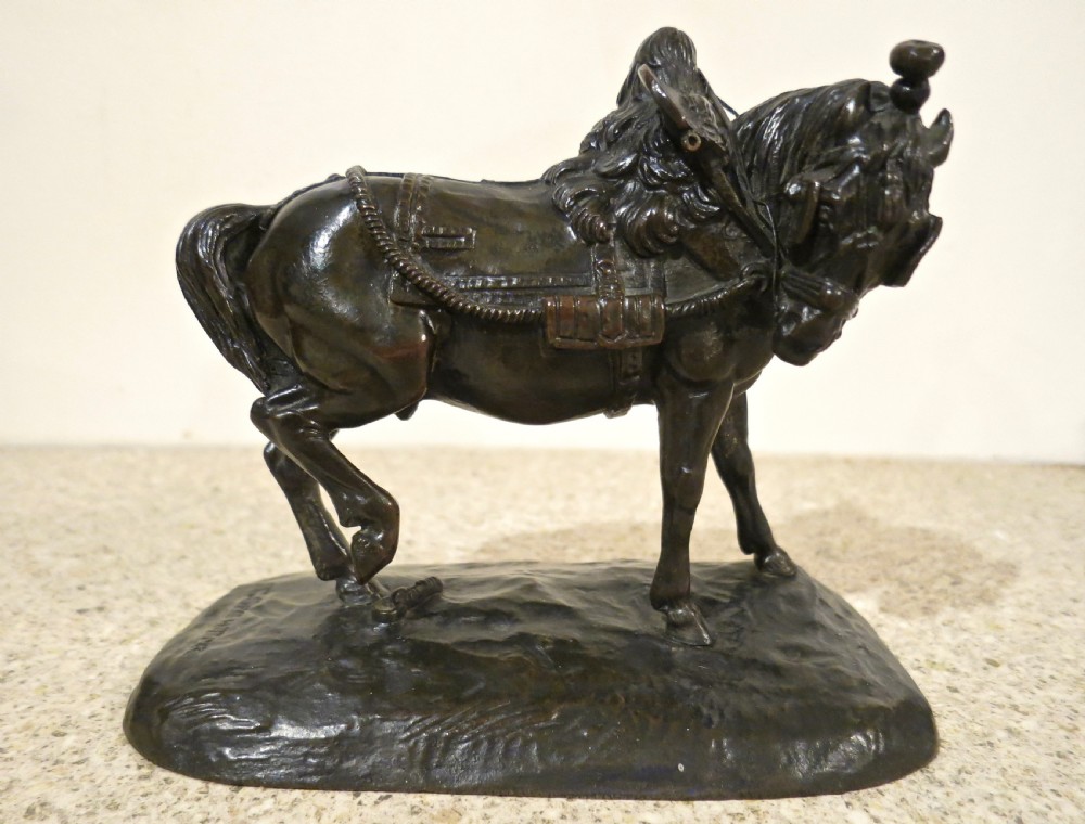 FRENCH BRONZE HORSE BY THEODORE GECHTER