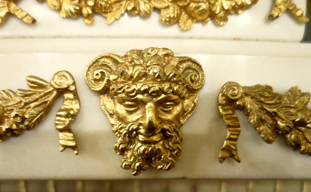 ENGLISH ORMOLU & MARBLE MANTEL CLOCK View V