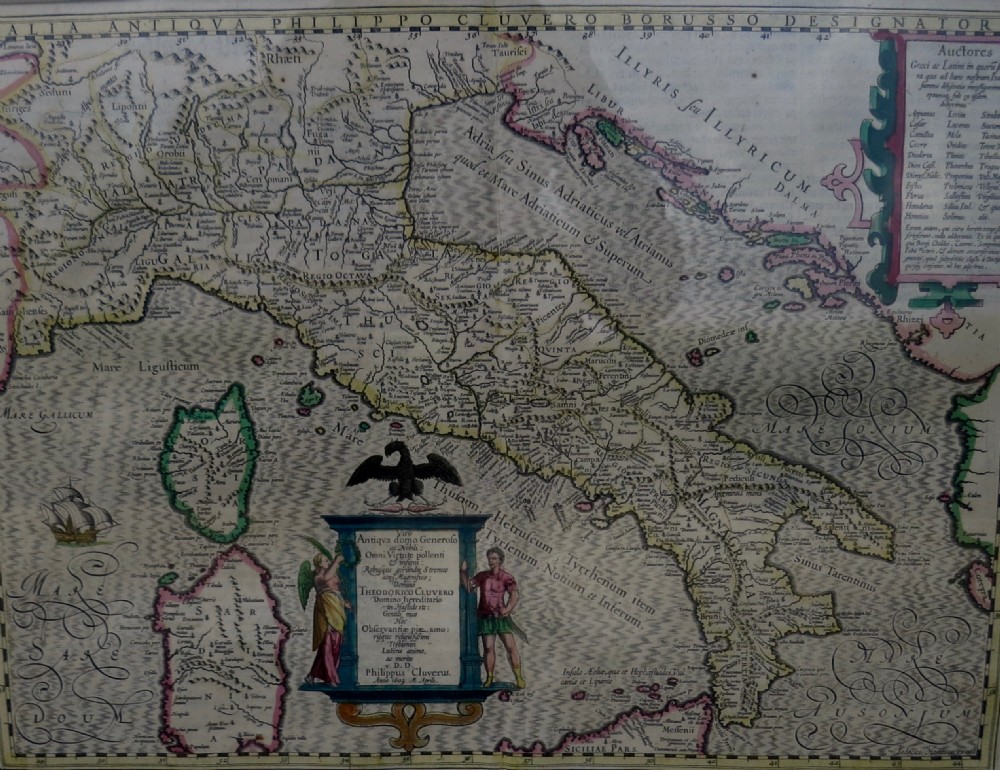 17TH CENTURY MAP OF ITALY BY CLUVER View II