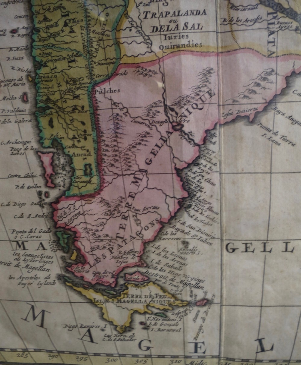 17TH CENTURY MAP OF SOUTH AMERICA  View III