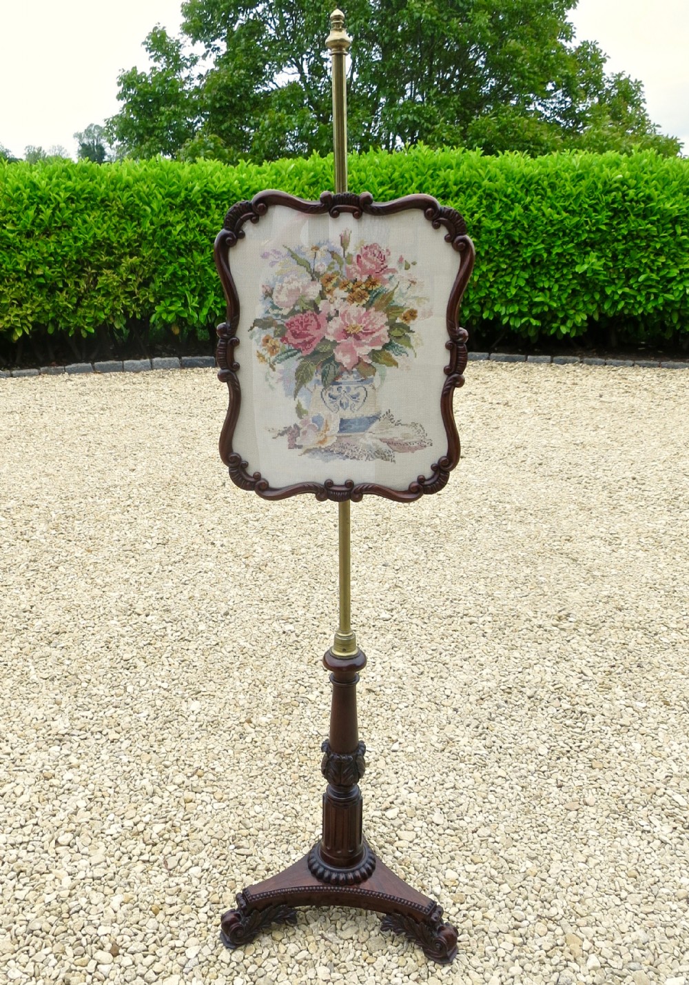 SIGNED GILLOWS SOLID ROSEWOOD POLESCREEN