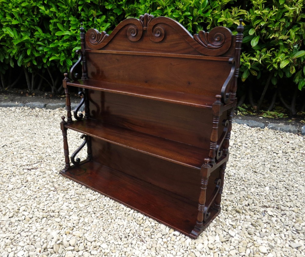 FINE SET OF REGENCY HANGING WALL SHELVES