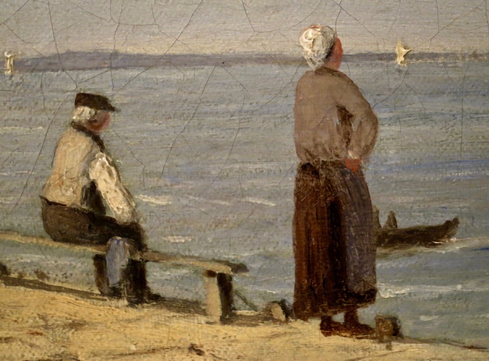 FRENCH OIL PAINTING OF NORMANDY COASTAL VIEW View IV