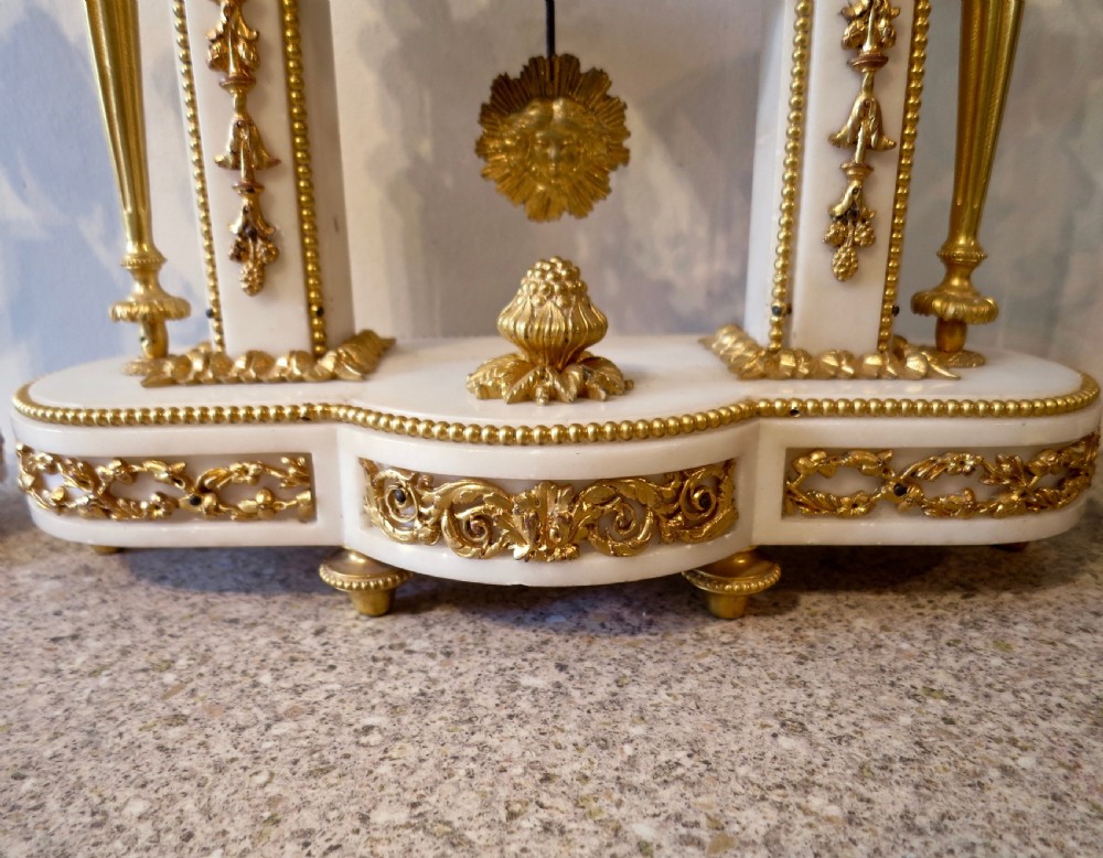 FRENCH MARBLE & ORMOLU 3-PIECE CLOCK SET View IV