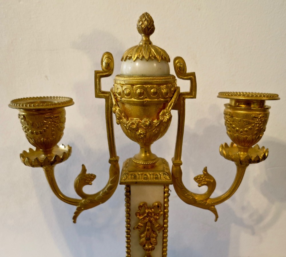 FRENCH MARBLE & ORMOLU 3-PIECE CLOCK SET View VI