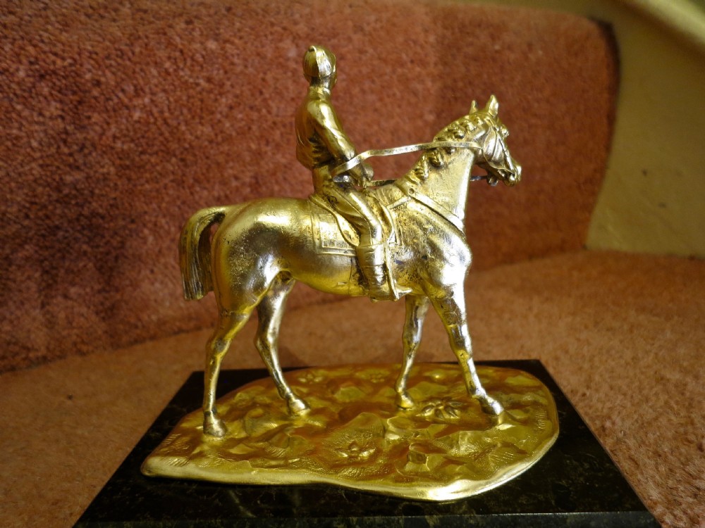 SOUTH AMERICAN SILVER-GILT HORSE & JOCKEY View IV