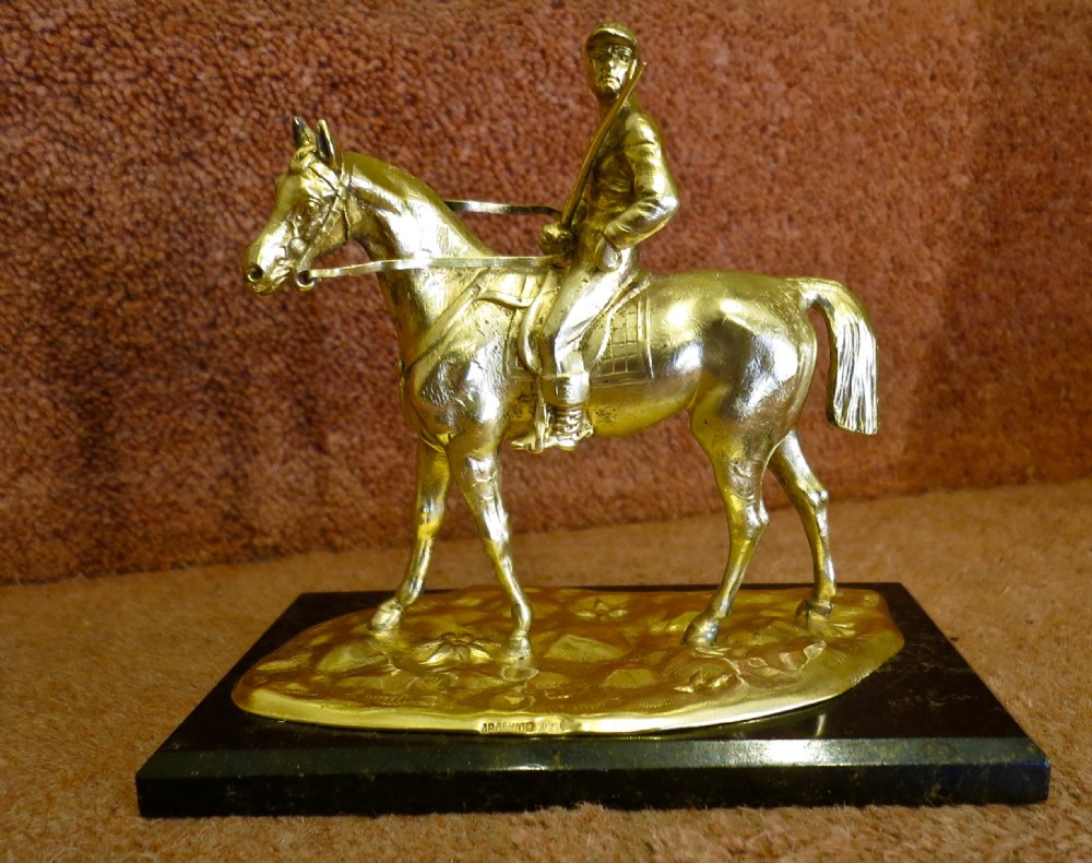 SOUTH AMERICAN SILVER-GILT HORSE & JOCKEY View V