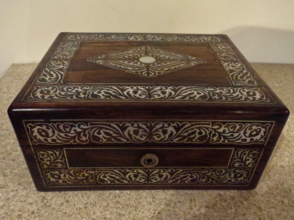 WELL-FITTED AND COMPLETE ROSEWOOD SEWING BOX View VI