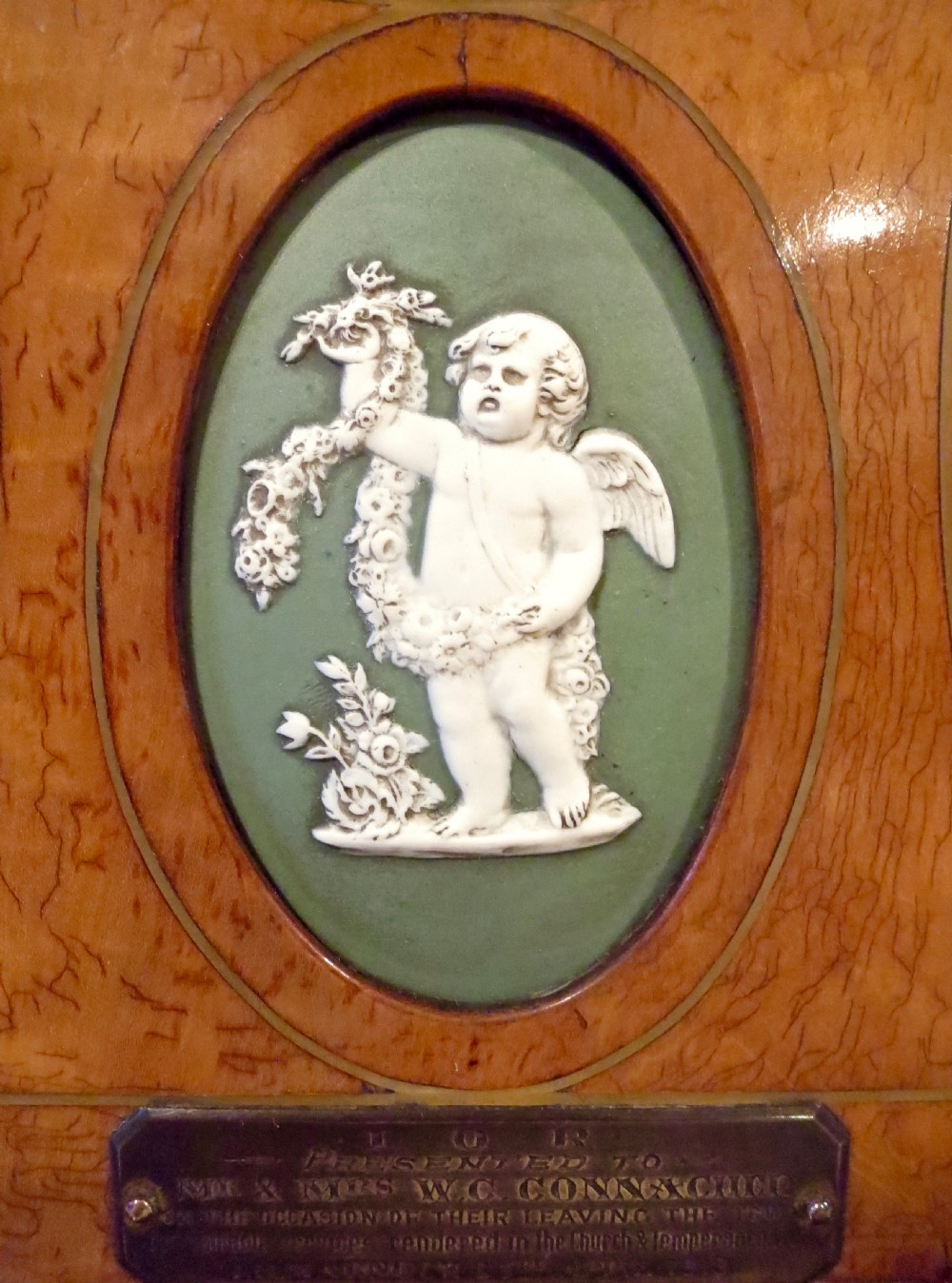 EDWARDIAN SATINWOOD STRIKING MANTEL CLOCK View IV