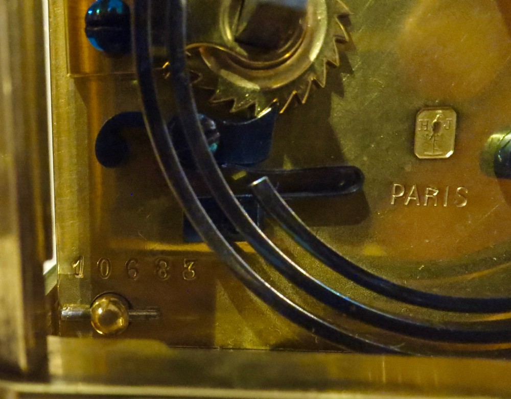 GOOD FRENCH CARRIAGE CLOCK BY HENRI JACOT View V