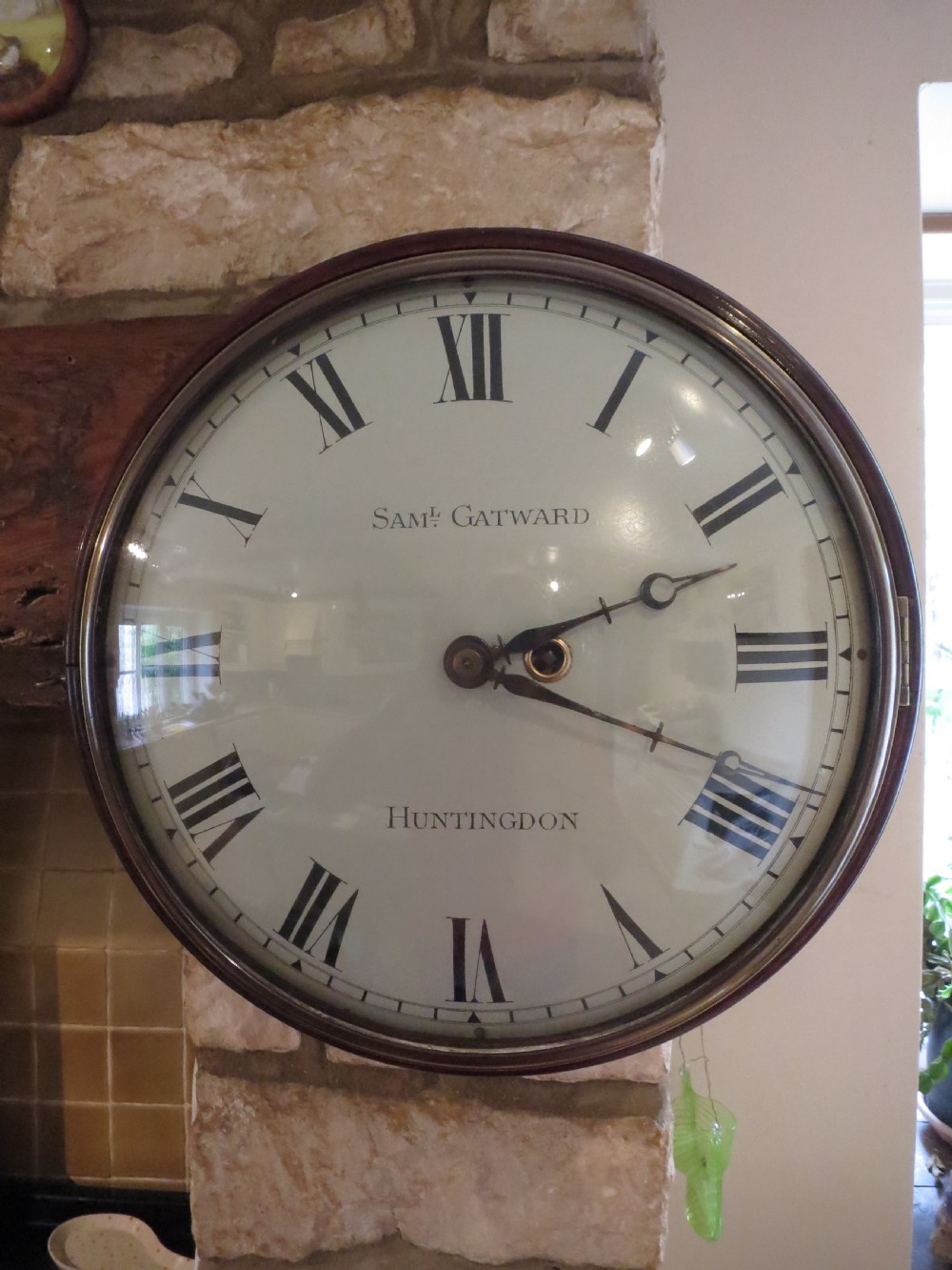 GOOD EARLY 19TH CENTURY CONVEX WALL CLOCK View IV