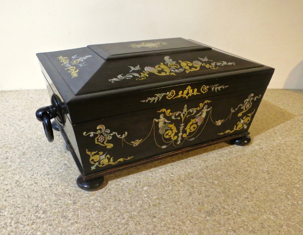 FITTED AND BEAUTIFULLY INLAID SEWING BOX View II