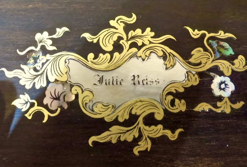 FITTED AND BEAUTIFULLY INLAID SEWING BOX View V