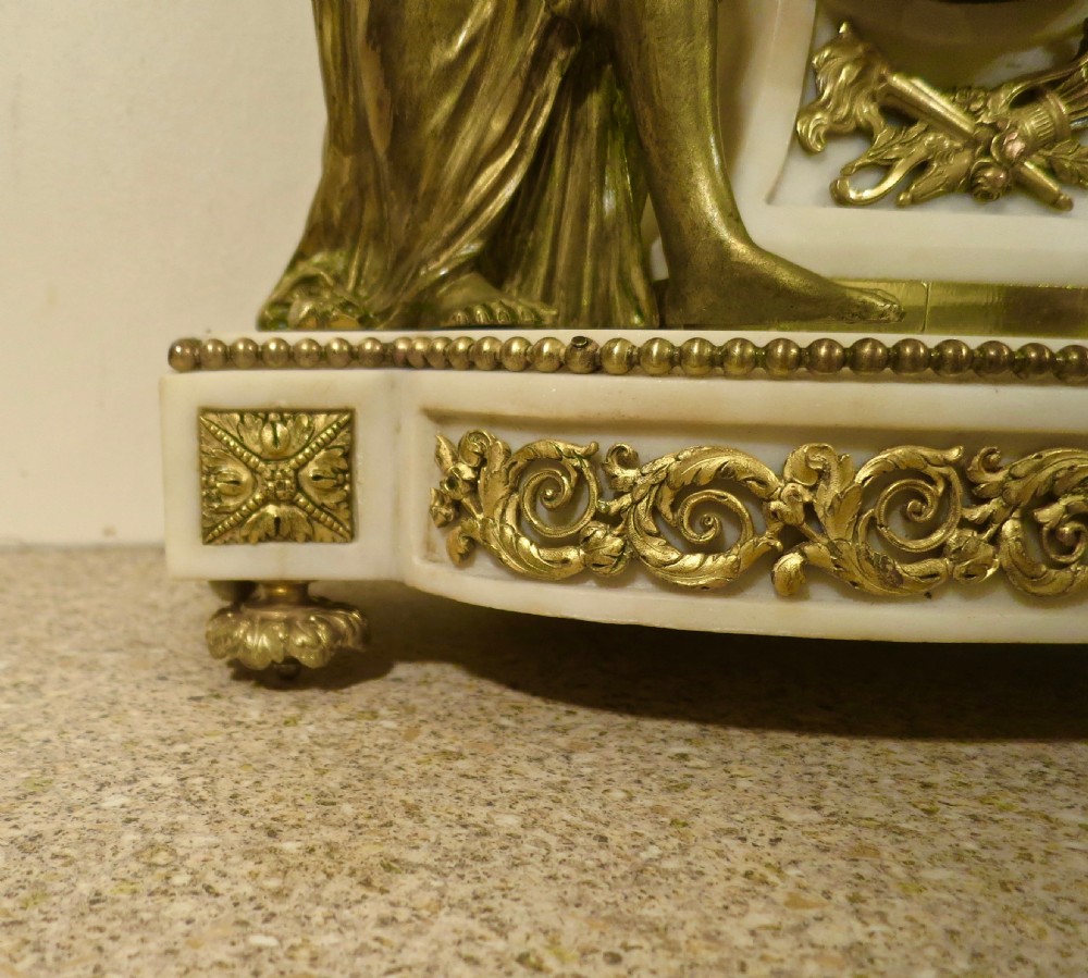 FINE FRENCH ORMOLU & MARBLE MANTEL CLOCK View V
