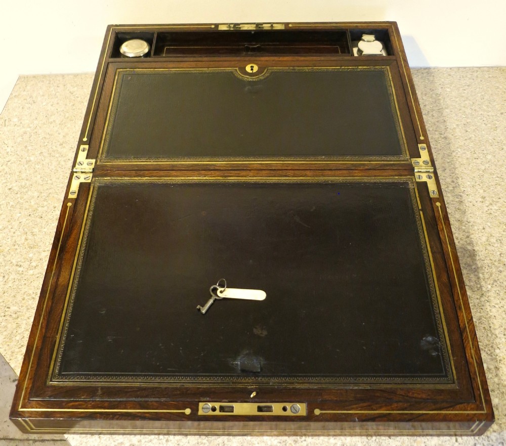 FINE ROSEWOOD WRITING BOX BY EDWARDS View III