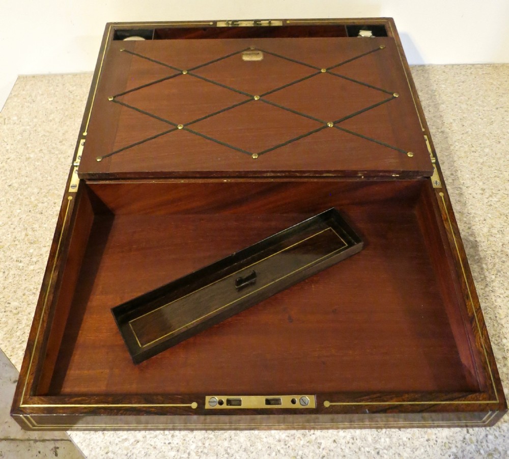 FINE ROSEWOOD WRITING BOX BY EDWARDS View IV