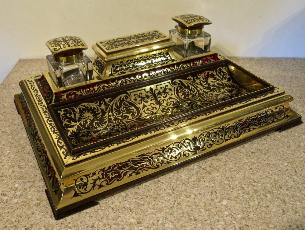 A SPECTACULAR 10-PIECE BOULLE DESK SET View III