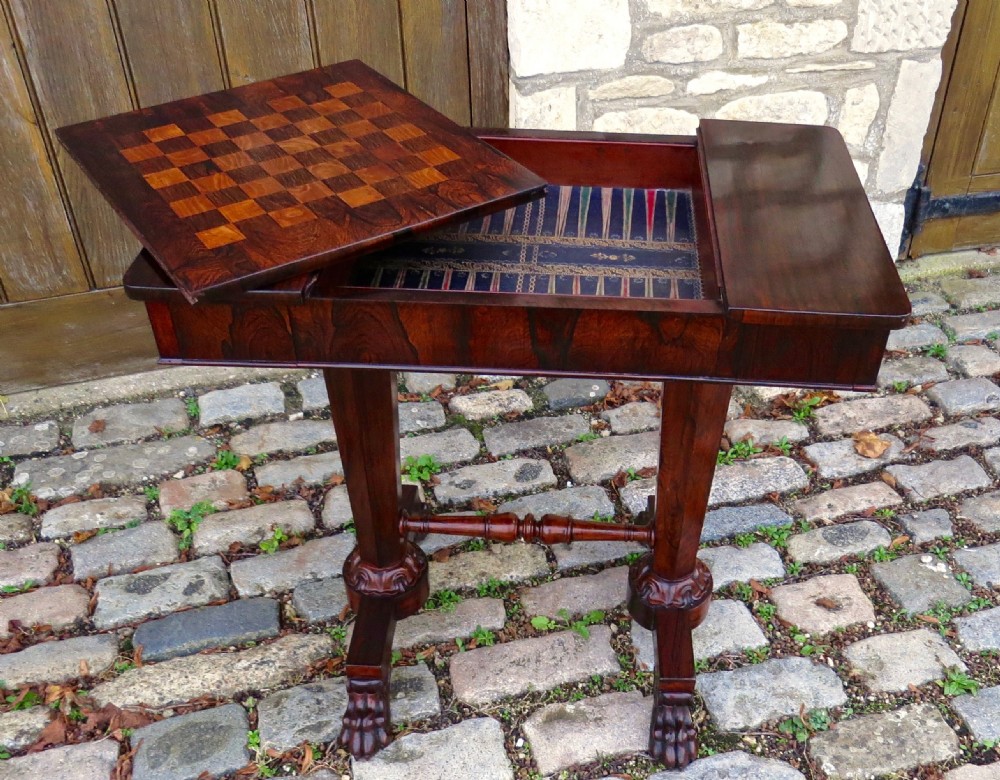 REGENCY ROSEWOOD GAMES & SOFA TABLE