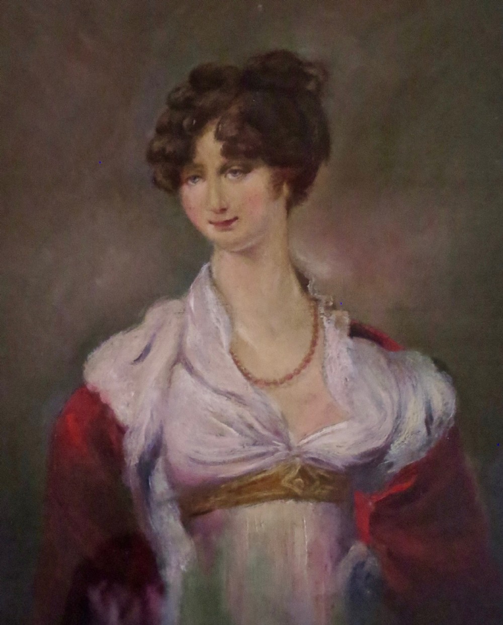 PRETTY LATE GEORGE III PORTRAIT IN OILS