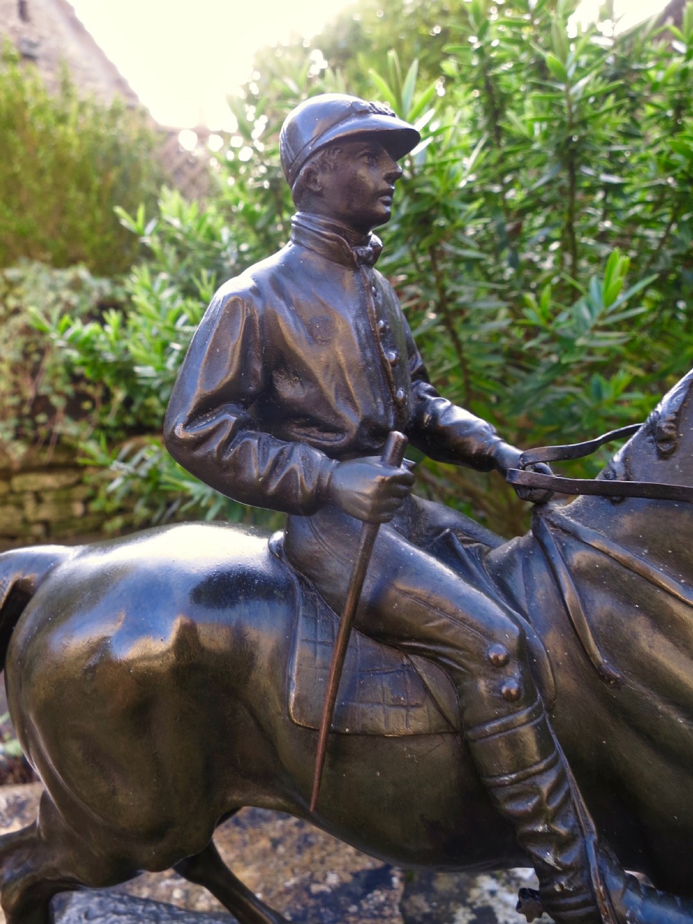 FRENCH BRONZE HORSE & JOCKEY View II