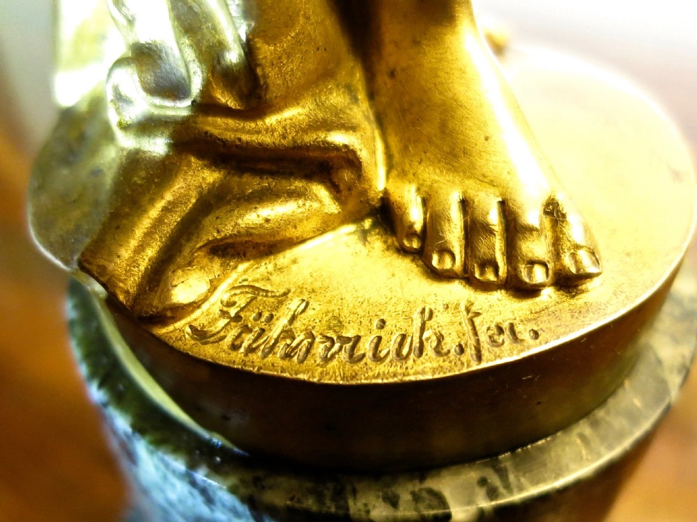 CHARMING GILT BRONZE NUDE SCULPTURE View VII