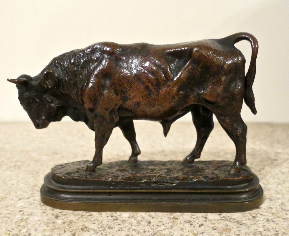 ISADORE BONHEUR: FINE BRONZE BULL View II