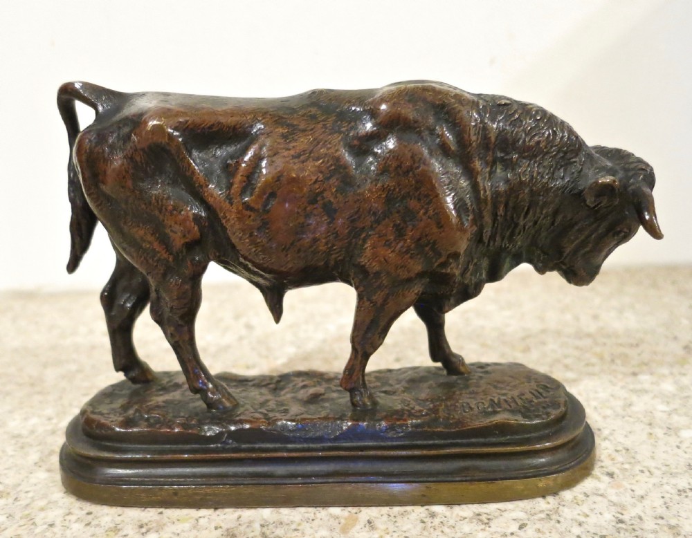 ISADORE BONHEUR: FINE BRONZE BULL View III