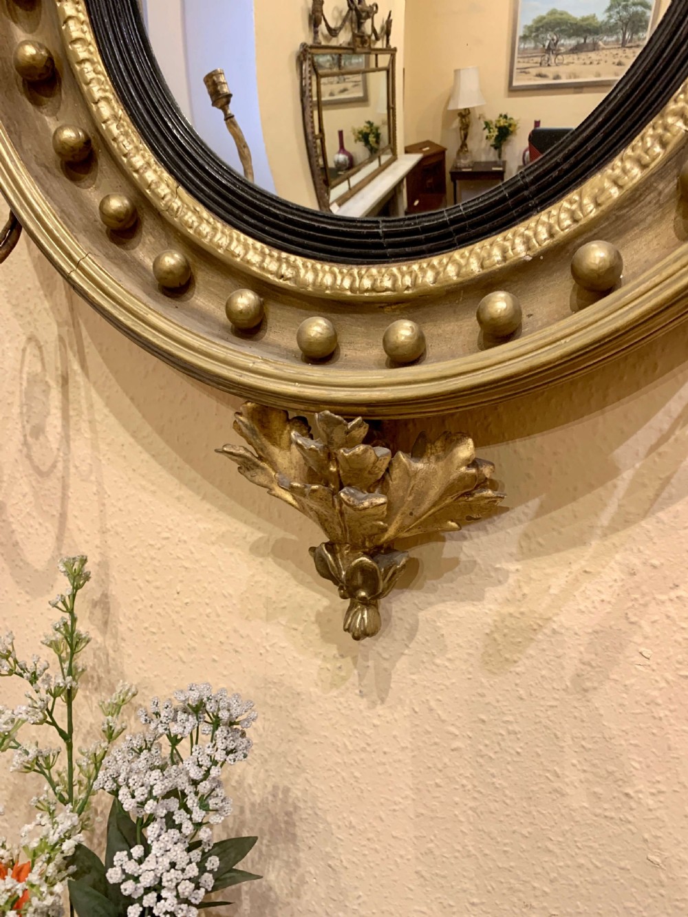 Pretty Regency Period CONVEX MIRROR View III