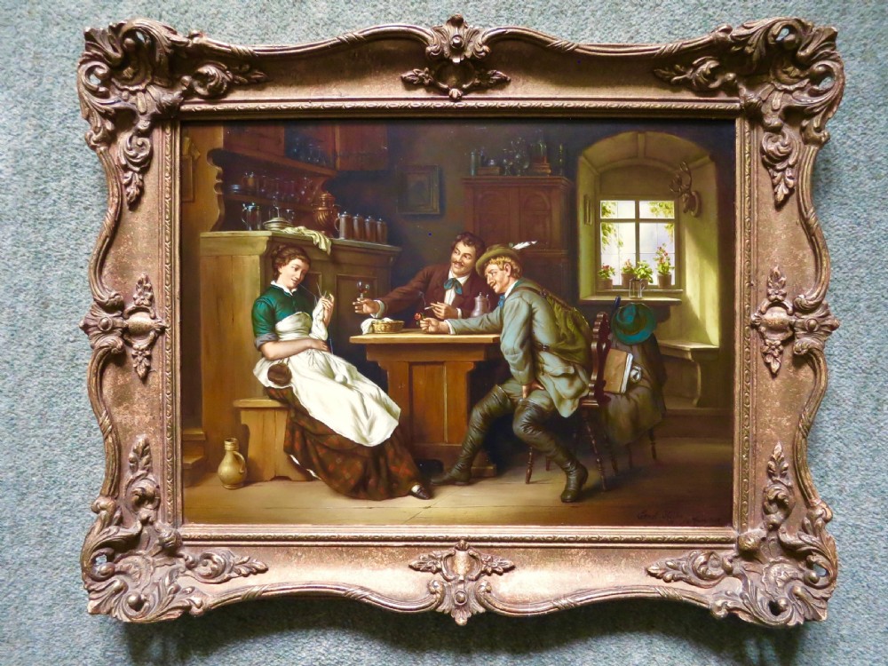 OIL PAINTING: CONTINENTAL INTERIOR SCENE