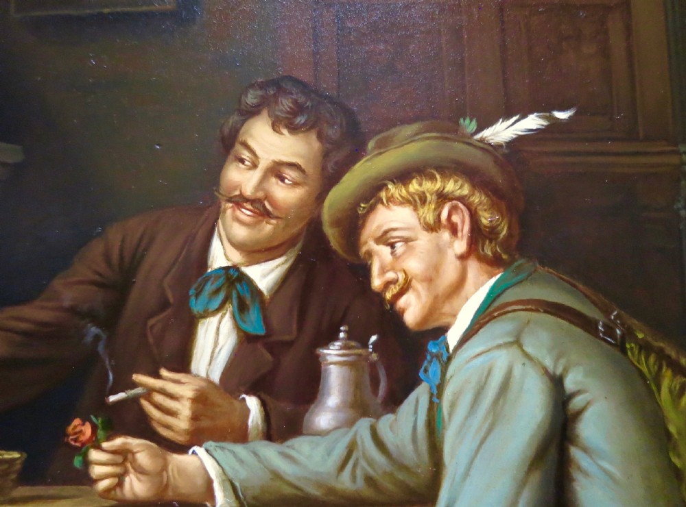 OIL PAINTING: CONTINENTAL INTERIOR SCENE View III