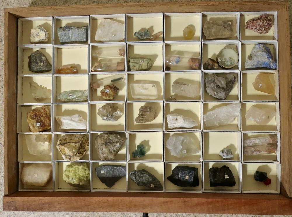RARE CABINET OF MINERALS & FOSSILS BY JAMES TENNANT View V