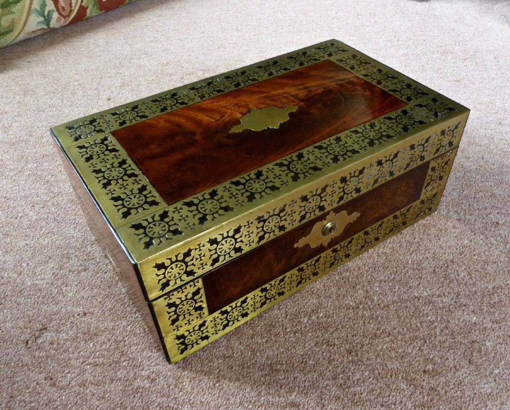 EXCELLENT WRITING BOX WITH CANDLESTICKS