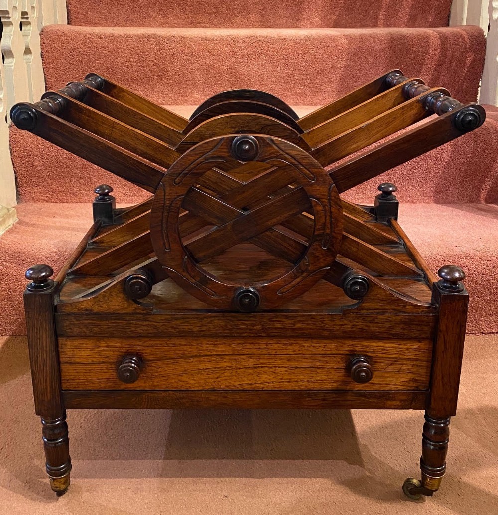 Regency period Rosewood 3-section X-Frame Canterbury